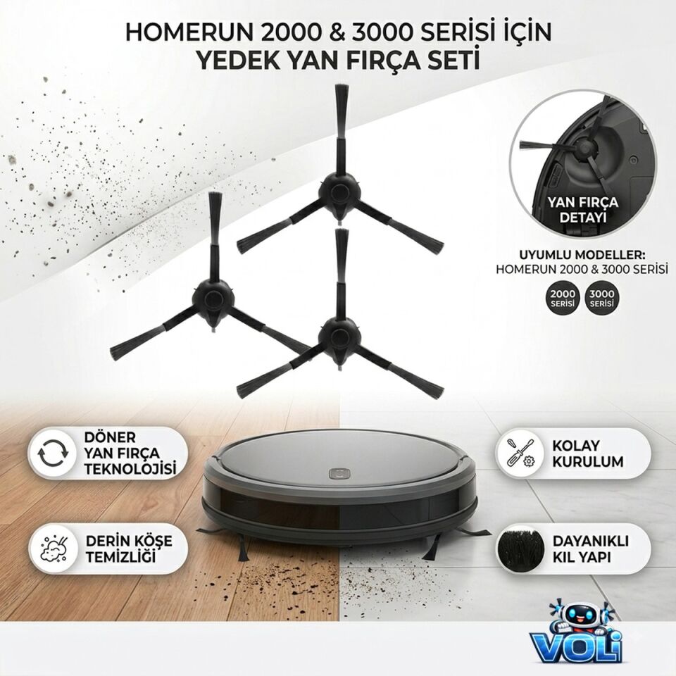 Homerun 2000/3000 Serisi için 2 Adet Yan Fırça - Avantajlı Toptan Fiyat