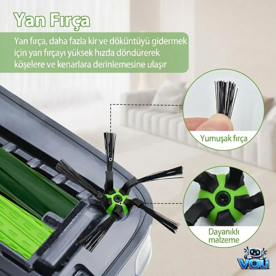 Roomba S9 için Avantajlı Toptan Fiyat Koli 800 Adet 2li  Yan Fırça Seti