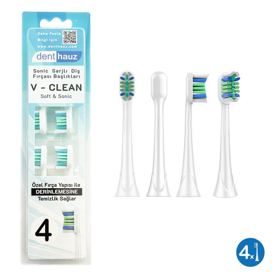 V Clean Yedek Sonic Diş Fırçası Başlığı 4 Adet - Avantajlı Toptan Fiyat