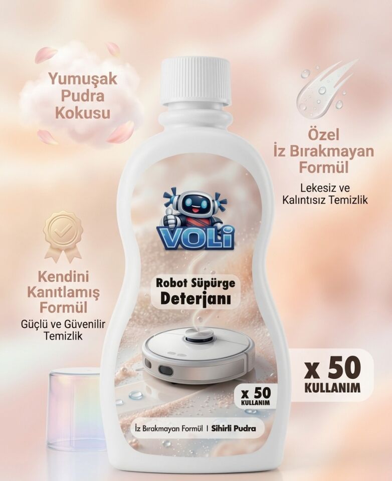 Ultra-Shine Pudra Kokusu Robot Süpürge Solüsyonu Yüzey Temizleme Deterjanı , Mop Suyu 500 mL