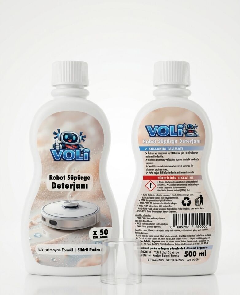 Ultra-Shine Pudra Kokusu Robot Süpürge Solüsyonu Yüzey Temizleme Deterjanı , Mop Suyu 500 mL