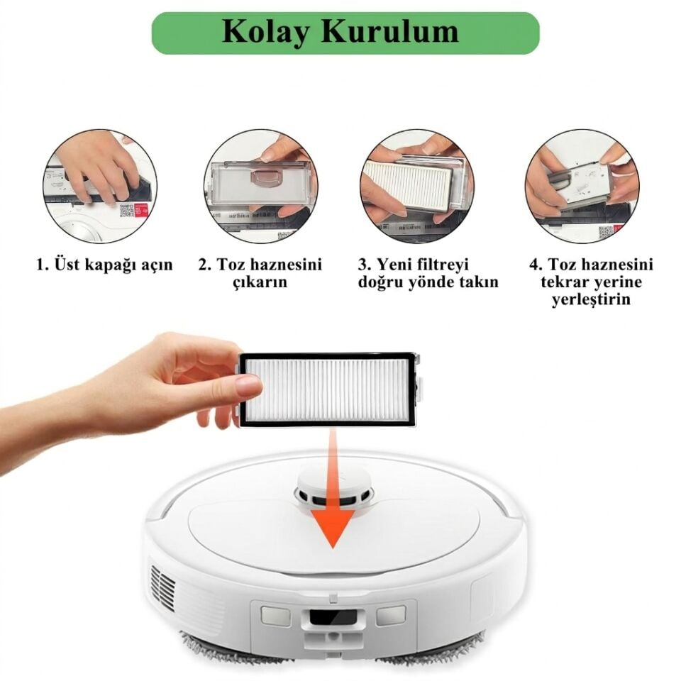 Qrevo Curv 2 Flow , Master ve Saros Z70 Uyumlu Hepa Filtre (2 Adet)