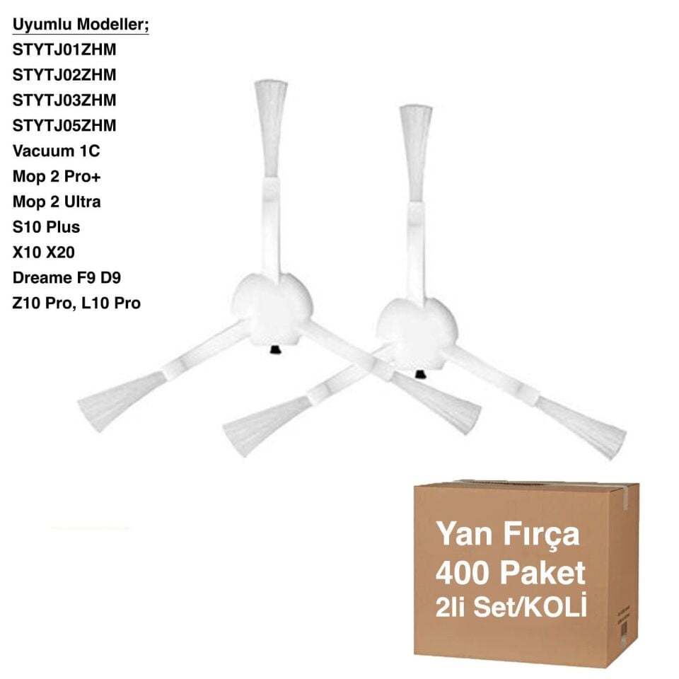 1C Beyaz Yan Fırça 2 Adet - STYTJ02ZHM - Avantajlı Toptan Fiyat  Koli - 400 Adet