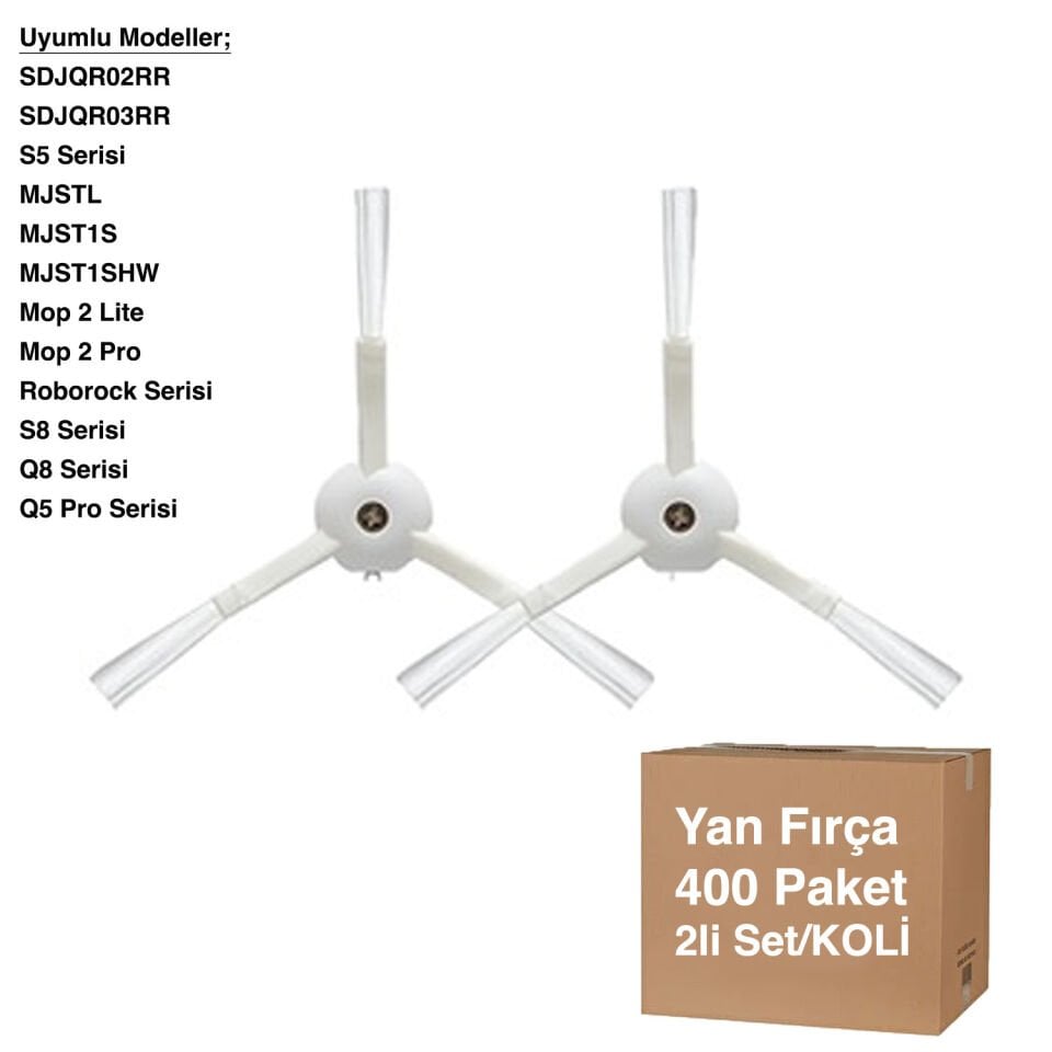 S5 S8 Q8 Beyaz Yan Fırça 2 Adet - SDJQR02RR - MJST1SHW - Avantajlı Toptan Fiyat  Koli - 400 Adet