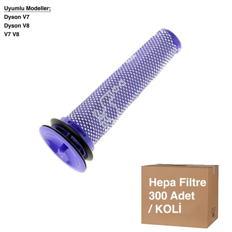 V7 V8 Uzun Hepa Filtre - Avantajlı Toptan Fiyat  Koli - 300 Adet