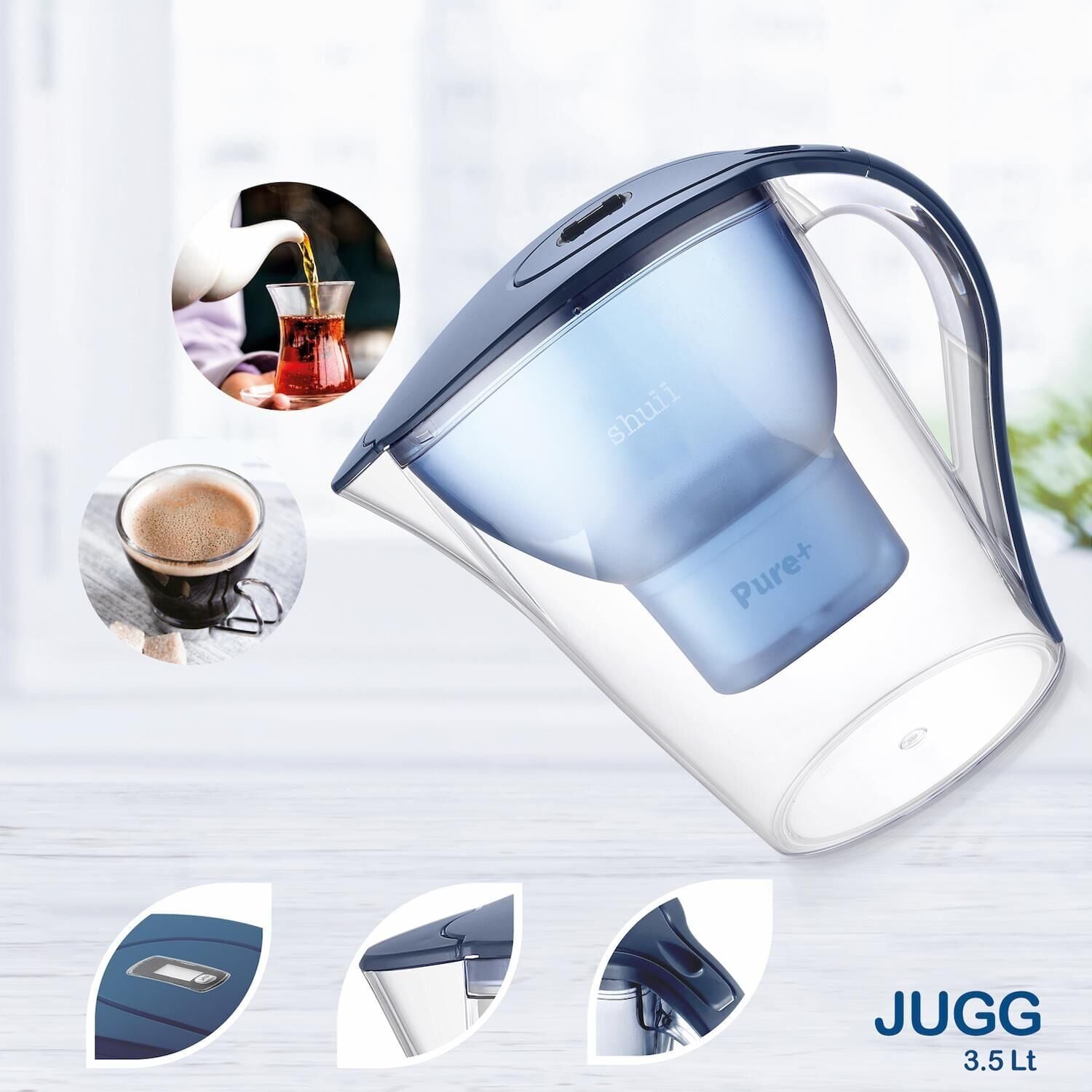 Jugg Su Arıtma Sürahisi - Avantajlı Toptan Fiyat  Koli - 10 Adet