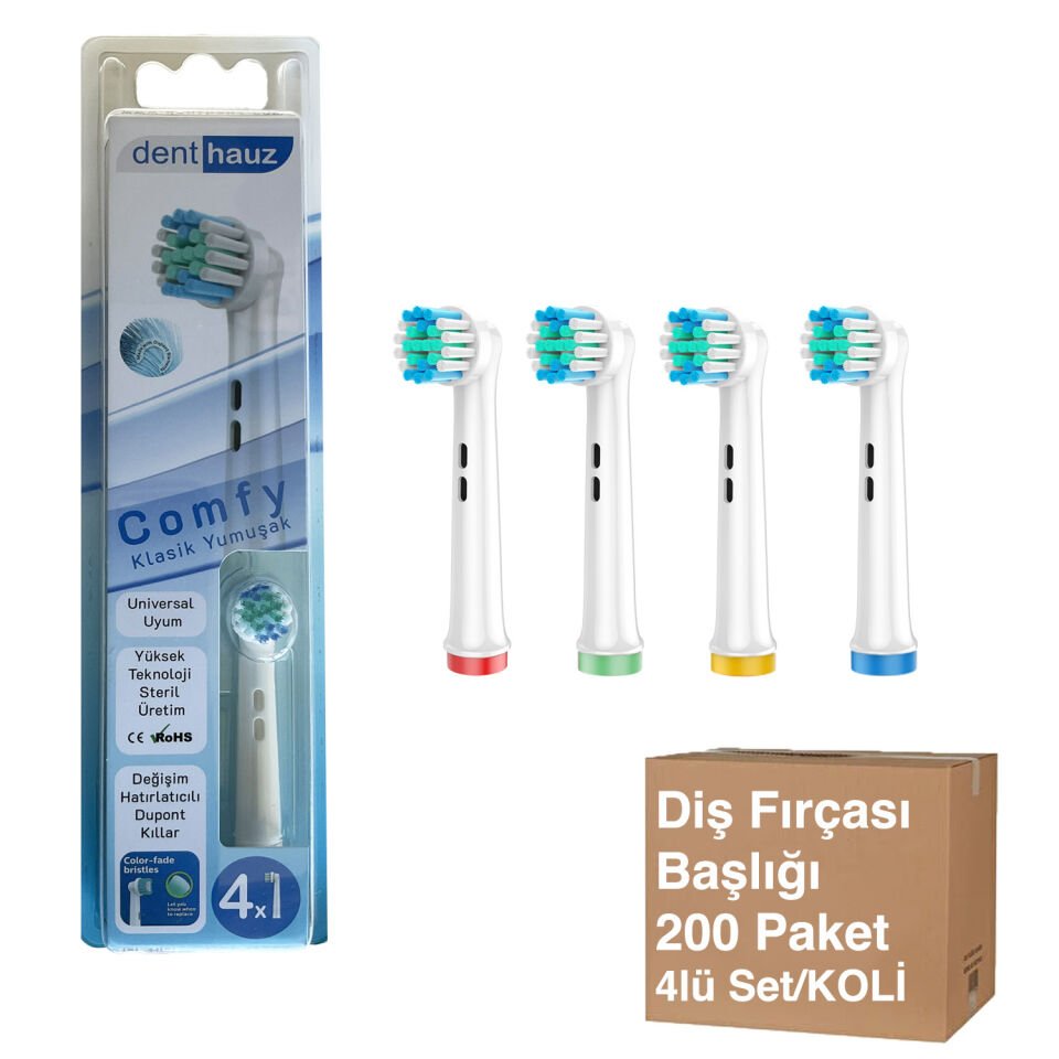 Comfy Yedek Diş Fırçası Başlığı 4 Adet - Avantajlı Toptan Fiyat  Koli - 120 Adet