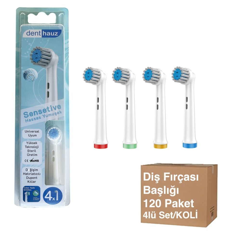 Sensetive Yedek Diş Fırçası Başlığı 4 Adet - Avantajlı Toptan Fiyat  Koli - 120 Adet