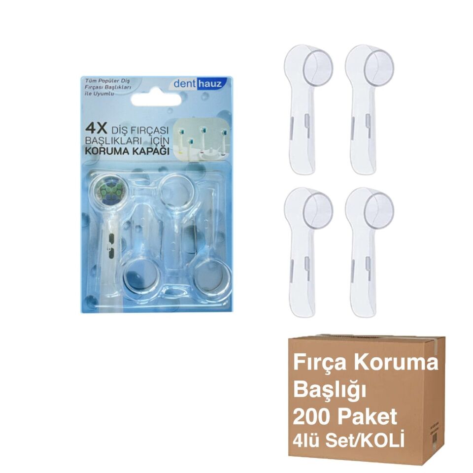 Diş Fırçası Başlığı Koruma Kapağı 4 Adet - Avantajlı Toptan Fiyat  Koli - 200 Adet